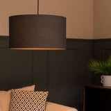 Reni Large Drum Shade In Charcoal - Comet Lighting