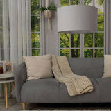 Reni Large Drum Shade In Grey - Comet Lighting