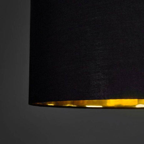 Reni Large NE Pendant Drum Shade Black & Gold Inner - Comet Lighting