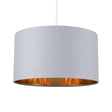 Reni Large Pendant Drum Shade Warm Grey And Gold Inner - Comet Lighting