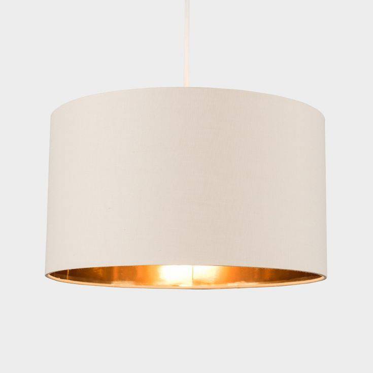 Reni Large Pendant Shade In Fawn And Gold - Comet Lighting