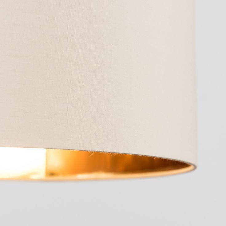 Reni Large Pendant Shade In Fawn And Gold - Comet Lighting