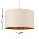 Reni Large Pendant Shade In Fawn And Gold - Comet Lighting