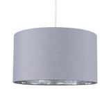 Reni Large Pendant Shade In Grey And Chrome - Comet Lighting