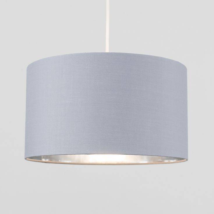 Reni Large Pendant Shade In Grey And Chrome - Comet Lighting