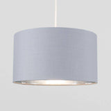 Reni Large Pendant Shade In Grey And Chrome - Comet Lighting