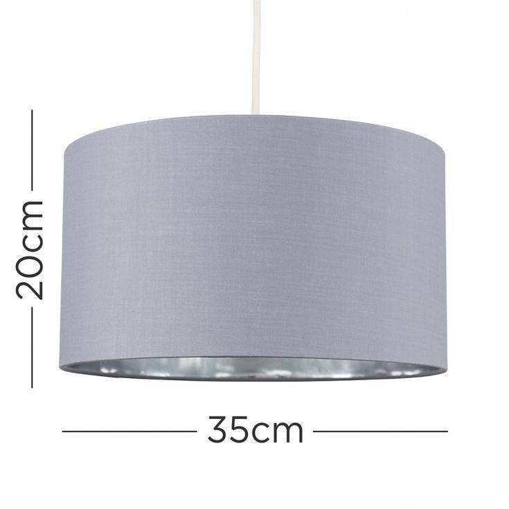 Reni Large Pendant Shade In Grey And Chrome - Comet Lighting