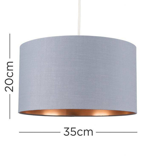 Reni Large Pendant Shade In Grey And Copper - Comet Lighting