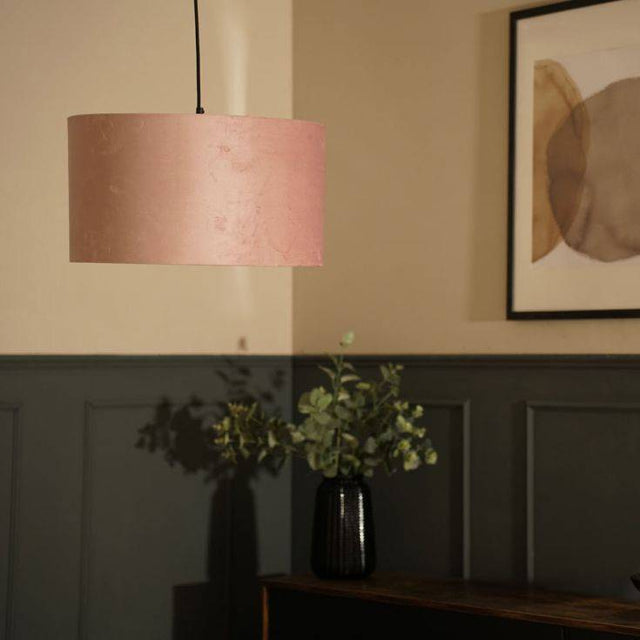 Reni Large Velvet Shade In Blush - Comet Lighting