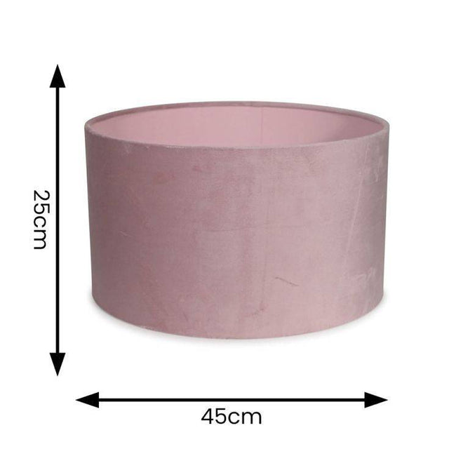 Reni Large Velvet Shade In Blush - Comet Lighting