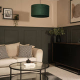 Reni Large Velvet Shade In Forest Green - Comet Lighting