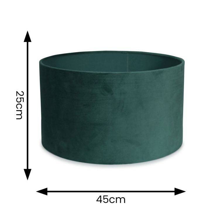 Reni Large Velvet Shade In Forest Green - Comet Lighting