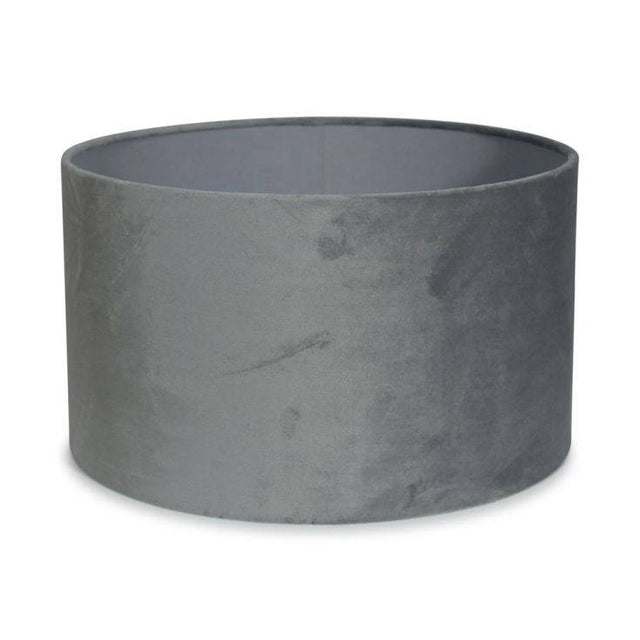 Reni Large Velvet Shade In Grey - Comet Lighting