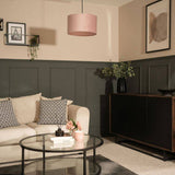 Reni Medium Velvet Shade In Blush - Comet Lighting