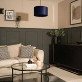 Reni Medium Velvet Shade In Navy - Comet Lighting