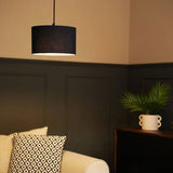 Reni Small Drum Shade In Charcoal - Comet Lighting