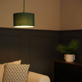 Reni Small Drum Shade In Forest Green - Comet Lighting