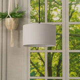 Reni Small Drum Shade In Grey - Comet Lighting