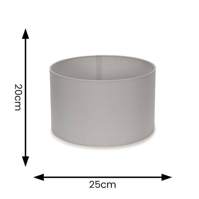 Reni Small Drum Shade In Grey - Comet Lighting