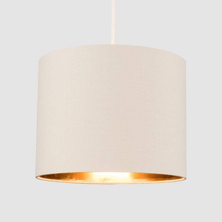 Reni Small Pendant Shade In Fawn And Gold - Comet Lighting