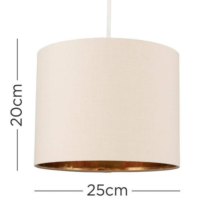 Reni Small Pendant Shade In Fawn And Gold - Comet Lighting