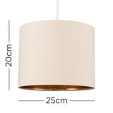 Reni Small Pendant Shade In Fawn And Gold - Comet Lighting