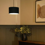 Reni Small Velvet Shade In Black - Comet Lighting