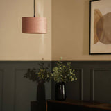 Reni Small Velvet Shade In Blush - Comet Lighting