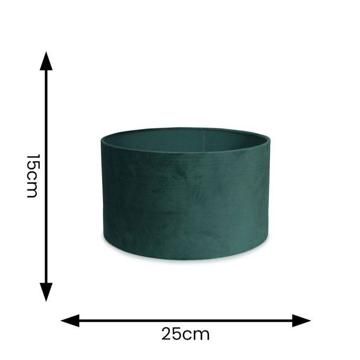 Reni Small Velvet Shade In Forest Green - Comet Lighting