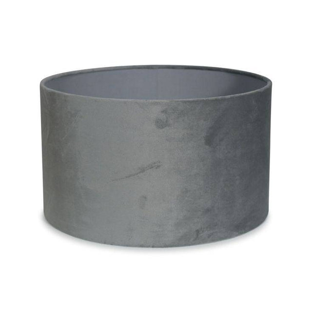 Reni Small Velvet Shade In Grey - Comet Lighting