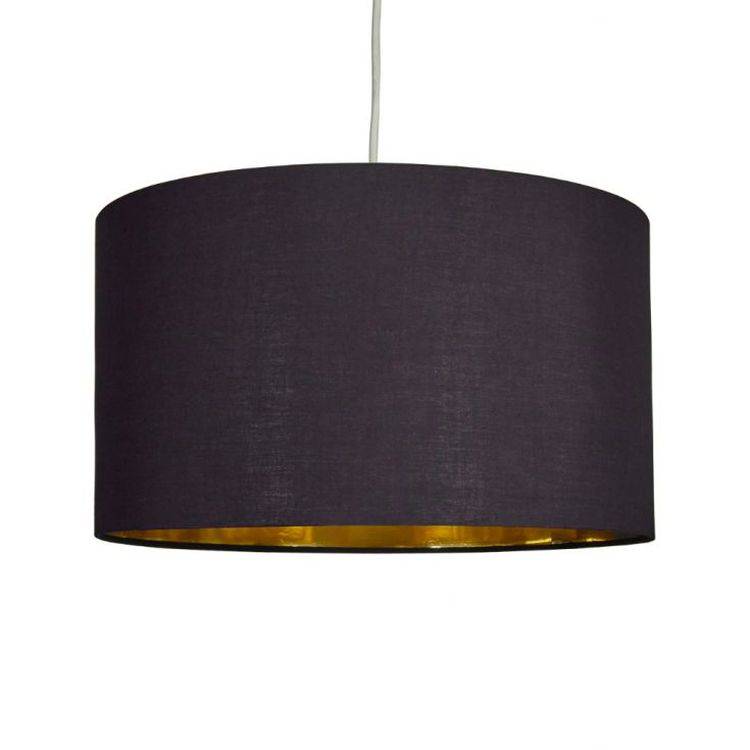 Reni XL NE Pendant Drum Shade Black & Gold Inner - Comet Lighting