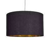 Reni XL NE Pendant Drum Shade Black & Gold Inner - Comet Lighting