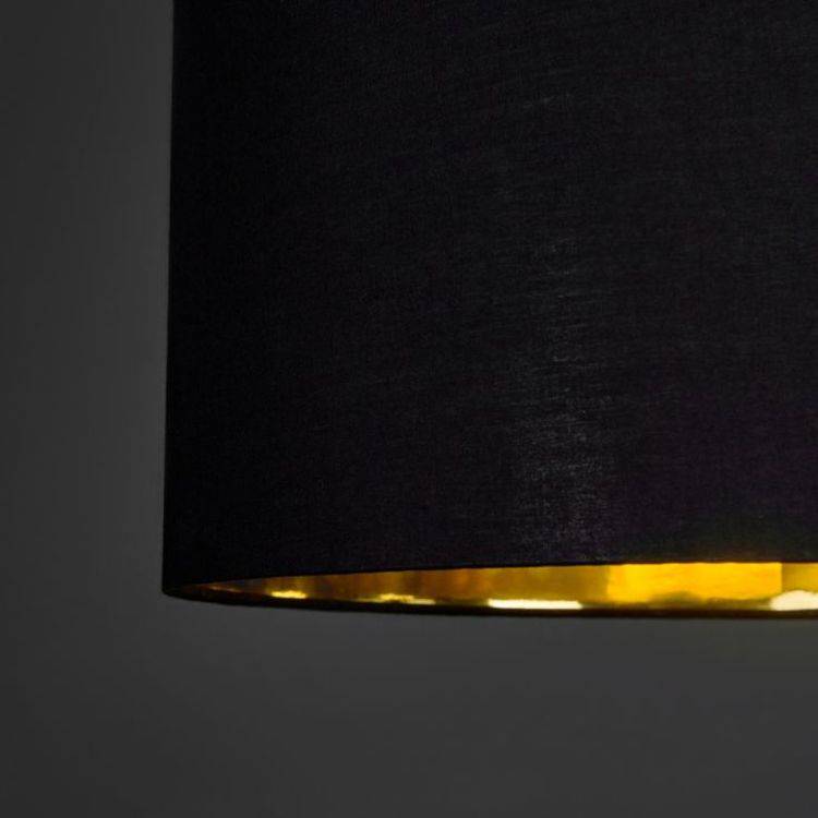 Reni XL NE Pendant Drum Shade Black & Gold Inner - Comet Lighting