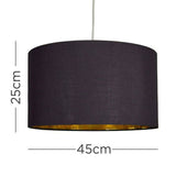 Reni XL NE Pendant Drum Shade Black & Gold Inner - Comet Lighting