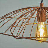 Rhea Copper Ceiling Light With Copper Wire Shade - Comet Lighting