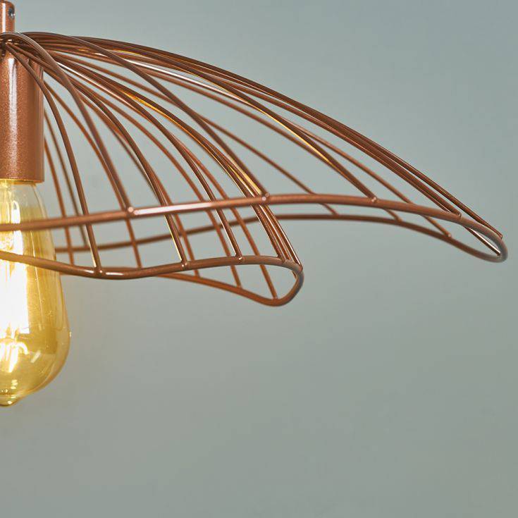 Rhea Copper Ceiling Light With Copper Wire Shade - Comet Lighting