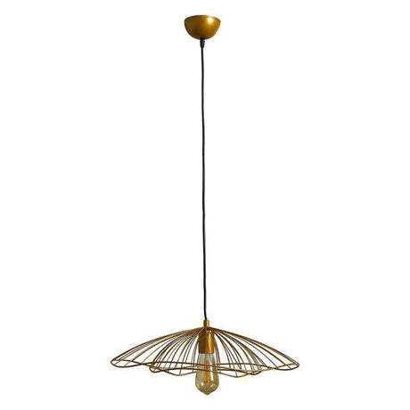 Rhea Gold Ceiling Light With Gold Wire Shade - Comet Lighting