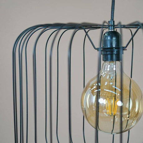 Ridgway Matt Black Wire Pendant Ceiling Shade - Comet Lighting