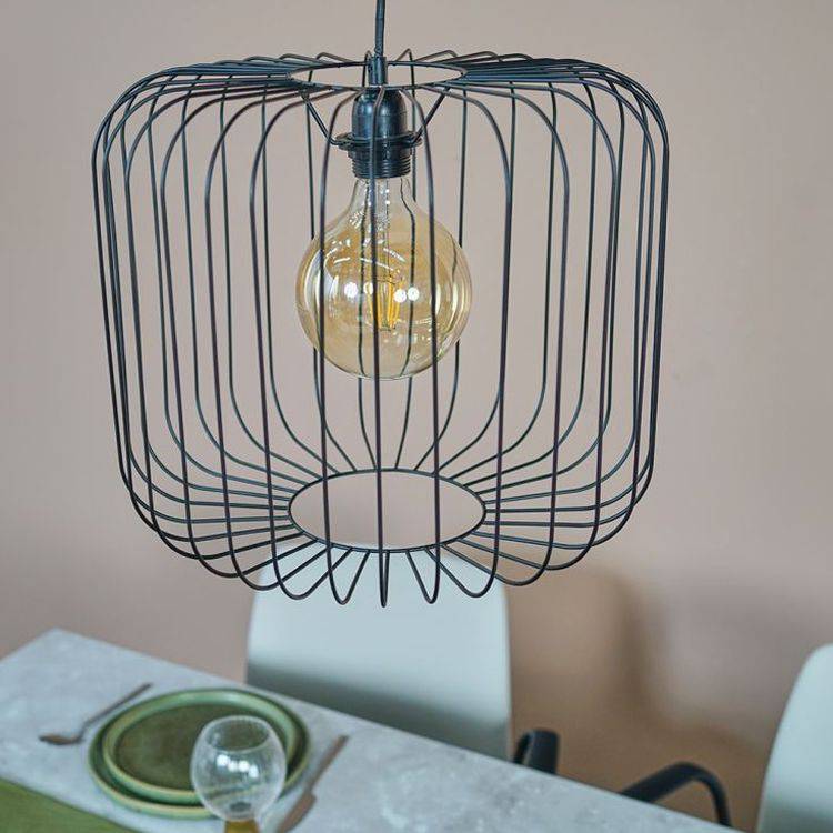 Ridgway Matt Black Wire Pendant Ceiling Shade - Comet Lighting