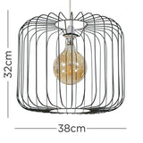 Ridgway Matt Black Wire Pendant Ceiling Shade - Comet Lighting