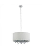 Rocha 5 Way Chrome Ceiling Light with Linen Grey Drum Shade - Comet Lighting