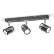 Rosie 3 Way Straight Bar Spot Light Black Chrome - Comet Lighting