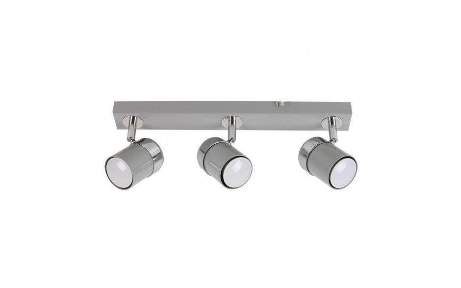 Rosie 3 Way Straight Bar Spot Light Grey - Comet Lighting