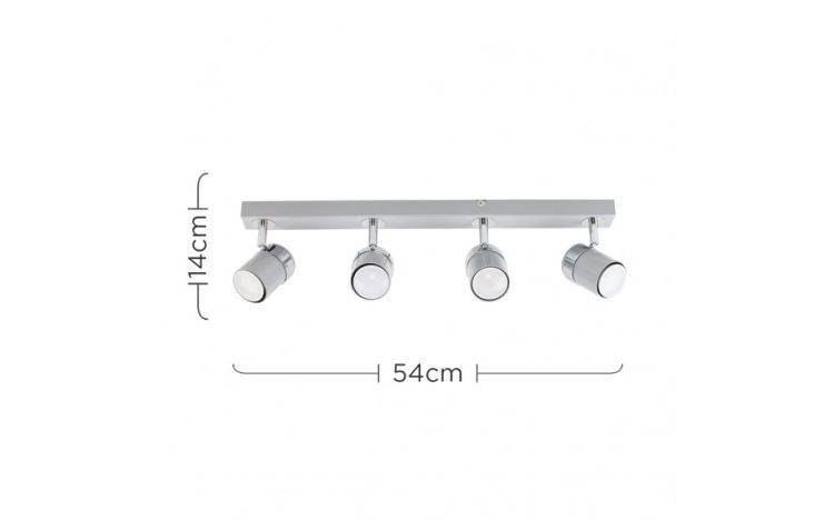 Rosie 4 Way Straight Bar Spotlight Grey / Chrome - Comet Lighting