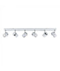 Rosie 6 Way Eyeball Spotlight Bar in White and Chrome - Comet Lighting