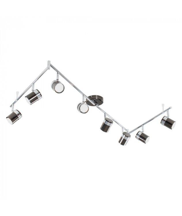 Rosie 8-Way Flexi Spotlight Bar In Black Chrome & Chrome - Comet Lighting