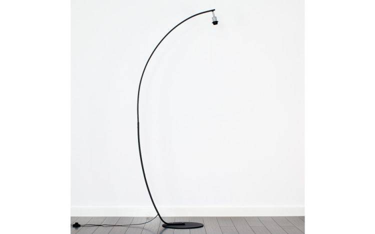 Rousse Large Curved Black Floor Lamp (NO SHADE) - Comet Lighting