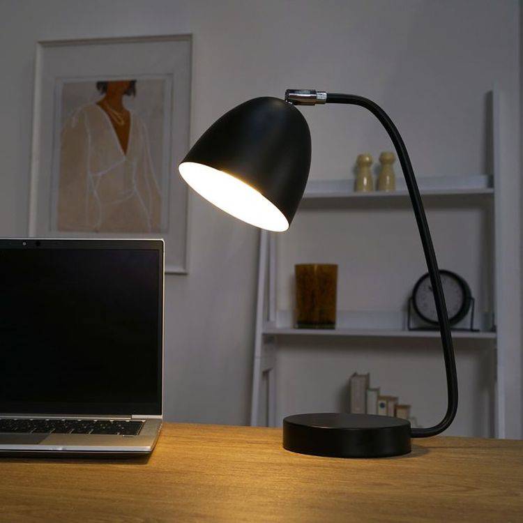 Rowarth Matt Black Table Lamp - Comet Lighting