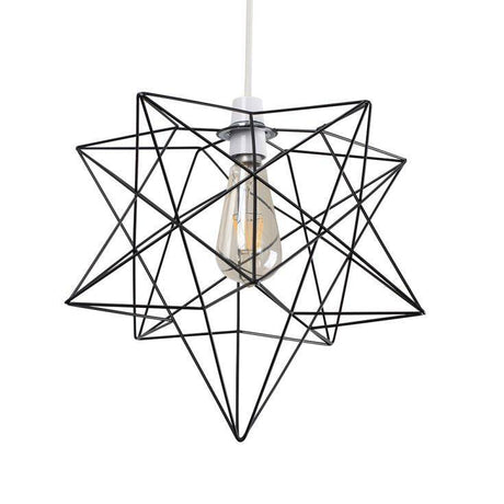 Sadira Matt Black Wire Star Pendant Shade - Comet Lighting