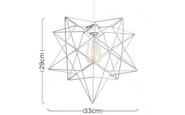 Sadira Matt Grey Wire Star NE Ceiling Pendant - Comet Lighting